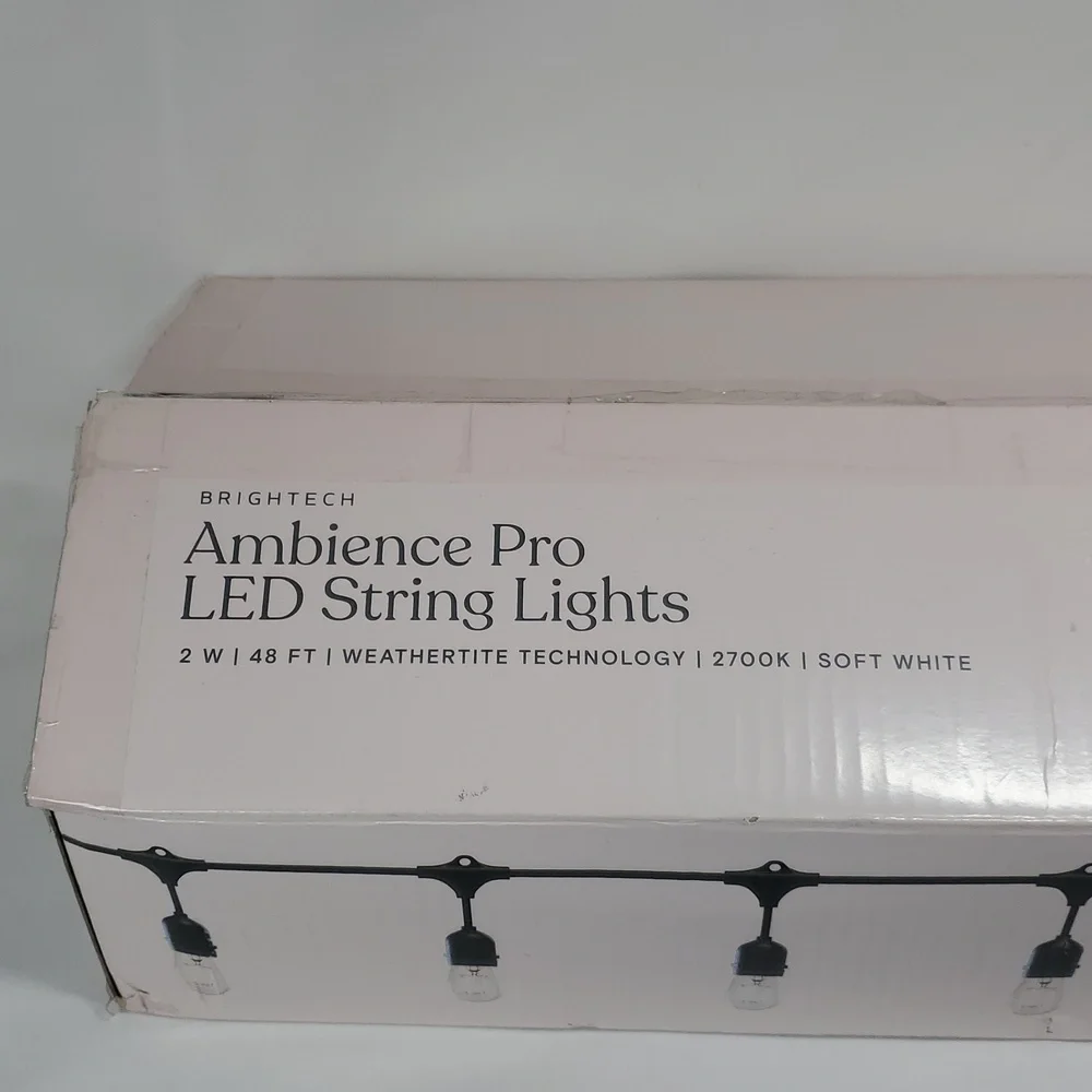 Brightech Ambience Pro LED String Lights - 48 Ft Commercial Grade Patio